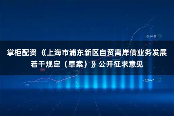 掌柜配资 《上海市浦东新区自贸离岸债业务发展若干规定（草案）》公开征求意见